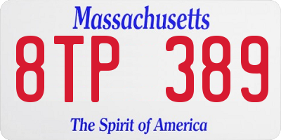 MA license plate 8TP389