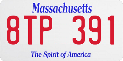 MA license plate 8TP391