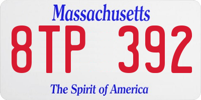 MA license plate 8TP392