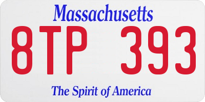 MA license plate 8TP393