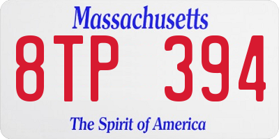 MA license plate 8TP394