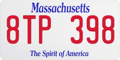 MA license plate 8TP398