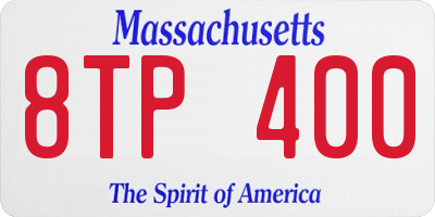 MA license plate 8TP400