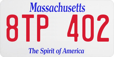 MA license plate 8TP402