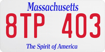MA license plate 8TP403