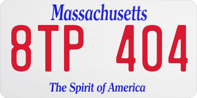 MA license plate 8TP404