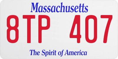MA license plate 8TP407
