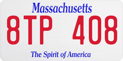 MA license plate 8TP408
