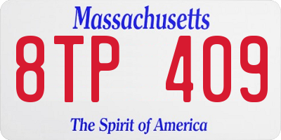 MA license plate 8TP409