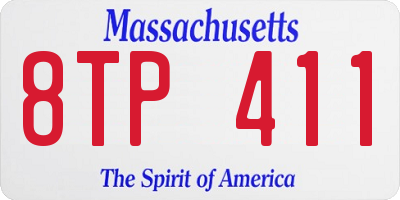 MA license plate 8TP411