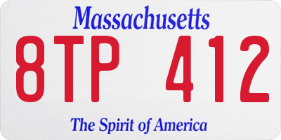 MA license plate 8TP412