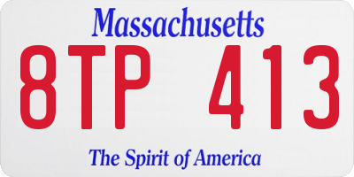 MA license plate 8TP413