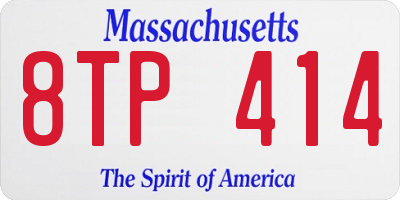 MA license plate 8TP414