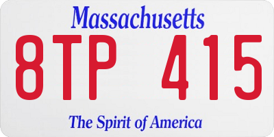 MA license plate 8TP415