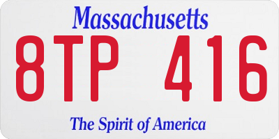 MA license plate 8TP416