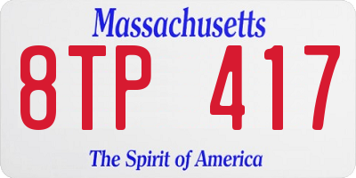 MA license plate 8TP417