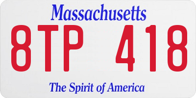 MA license plate 8TP418