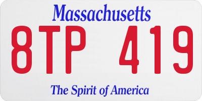 MA license plate 8TP419