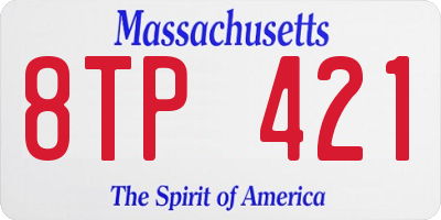 MA license plate 8TP421