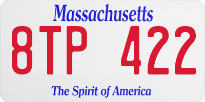 MA license plate 8TP422