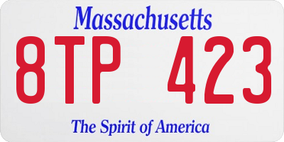 MA license plate 8TP423