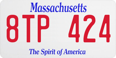 MA license plate 8TP424