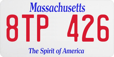 MA license plate 8TP426