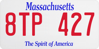 MA license plate 8TP427