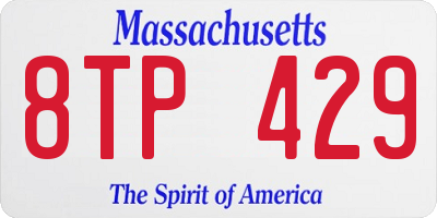 MA license plate 8TP429