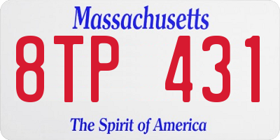 MA license plate 8TP431