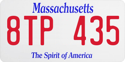 MA license plate 8TP435