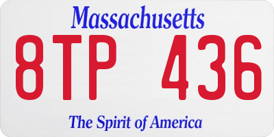MA license plate 8TP436