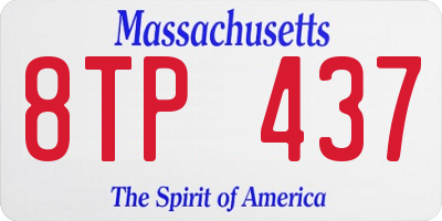 MA license plate 8TP437
