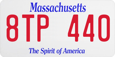 MA license plate 8TP440