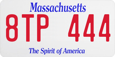 MA license plate 8TP444