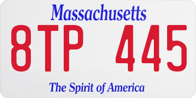 MA license plate 8TP445