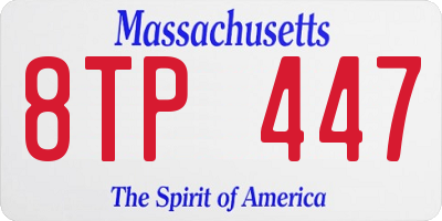 MA license plate 8TP447