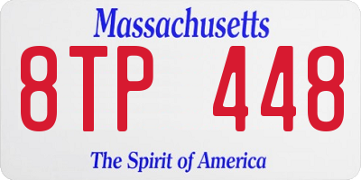 MA license plate 8TP448