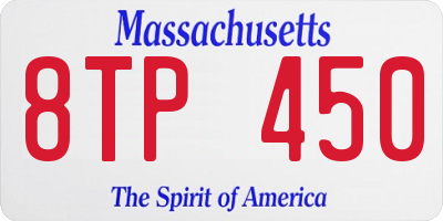 MA license plate 8TP450