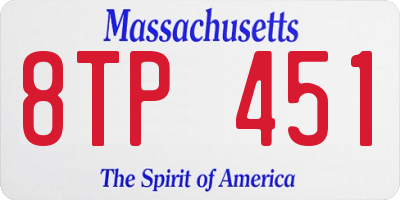 MA license plate 8TP451