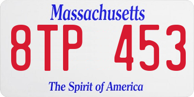 MA license plate 8TP453