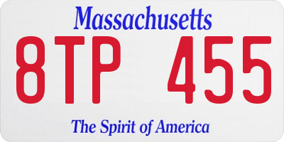 MA license plate 8TP455