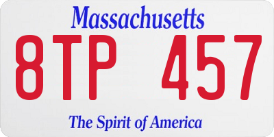 MA license plate 8TP457