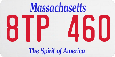 MA license plate 8TP460