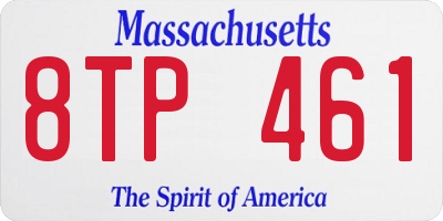 MA license plate 8TP461