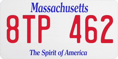 MA license plate 8TP462