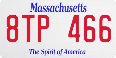 MA license plate 8TP466