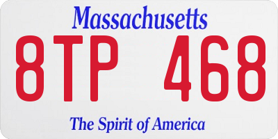 MA license plate 8TP468