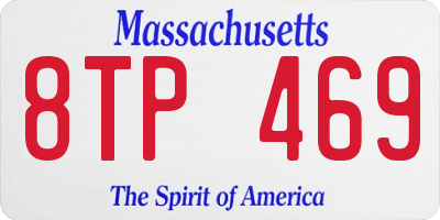 MA license plate 8TP469