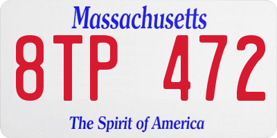 MA license plate 8TP472